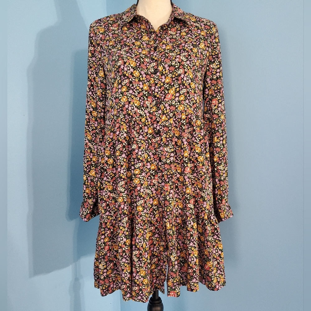 ASTRADIVARIUS SPRING FLOWERS PRINT MINI DRESS SZ M